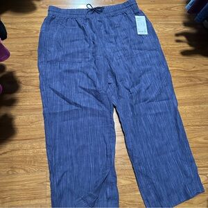 Athleta Retreat Wide Leg Linen Pants in Blue - New with tags